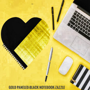 Cuaderno Negro con paneles de oro