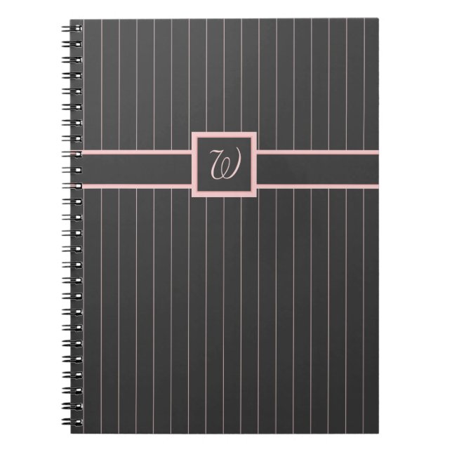 Cuaderno negro con rayas rosadas (Frente)