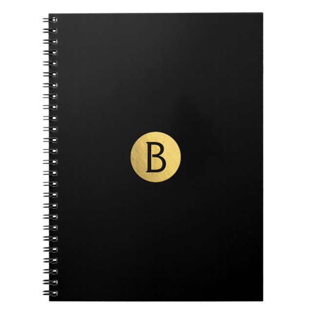 Cuaderno Negro (cualquier color) Papel de aluminio Monogram (Frente)