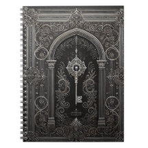 Cuaderno negro de estilo cótico