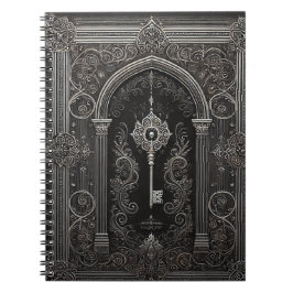 Cuaderno negro de estilo cótico