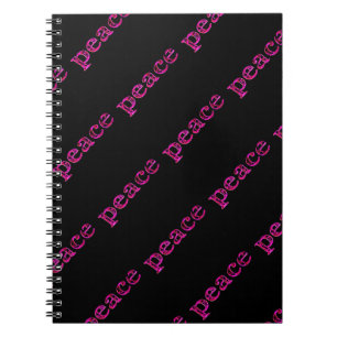 Cuaderno negro de paz rosa