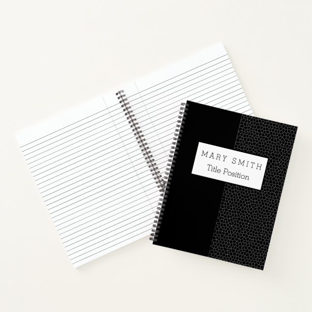Cuaderno Negro de vidrio negro con manchas de moda (Interior)