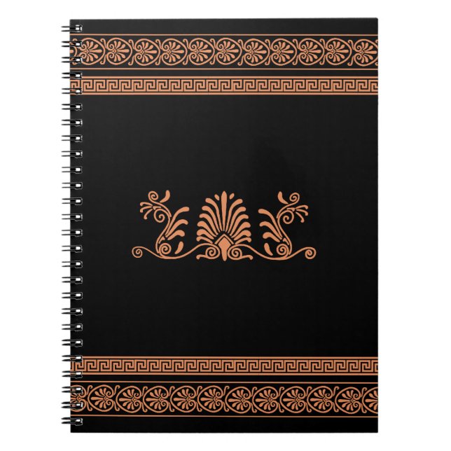 Cuaderno Negro del estilo del griego clásico y diseño (Frente)