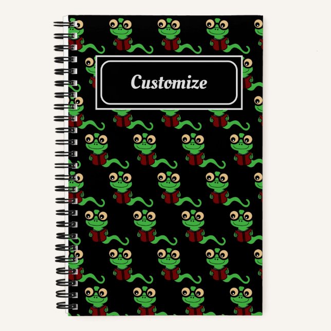 Cuaderno Negro del gusano de biblioteca feliz (Anverso)