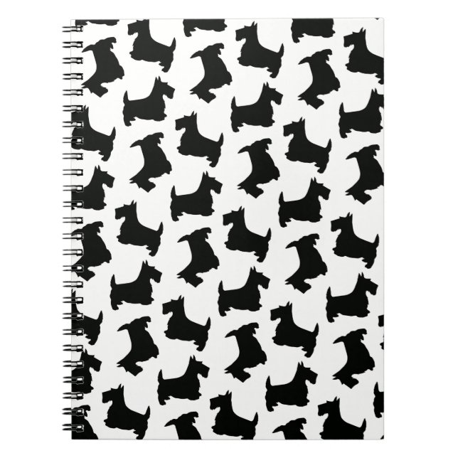 Cuaderno Negro del modelo del perro del escocés de Terrier (Frente)