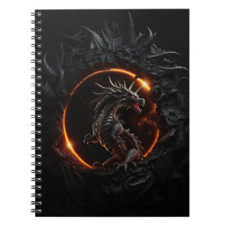 Cuaderno negro Eclipse Solar Dragón Gótico