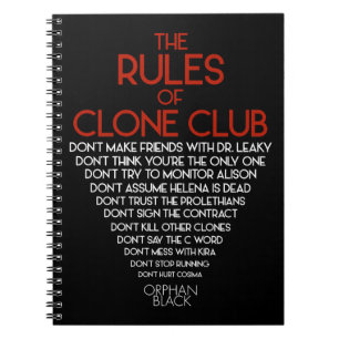 Cuaderno Negro huérfano el las reglas de club de la copi