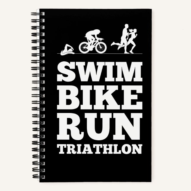 Cuaderno Negro ・ Motivación de triatlón en bicicleta de nat (Anverso)