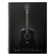 Cuaderno negro personalizado de la música de la