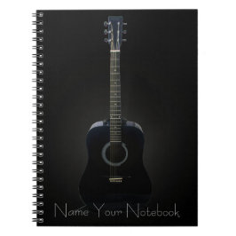 Cuaderno negro personalizado de la música de la