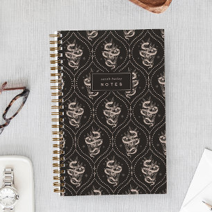 Cuaderno Negro Serpiente Botánica Personalizada