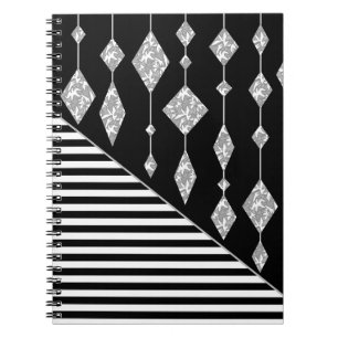 Cuaderno Negro y blanco, abstracto, geométrico, simple, esc