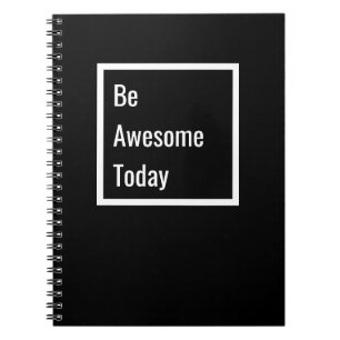 Cuaderno negro y blanco de motivación minimalista