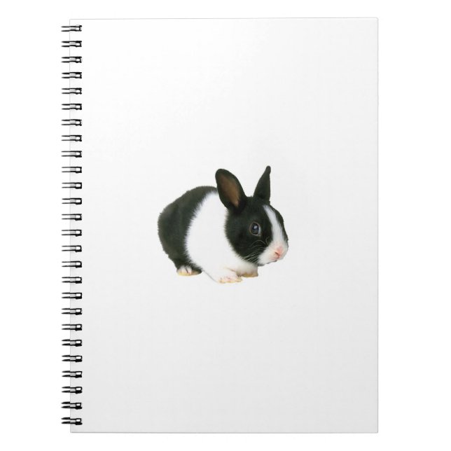 Cuaderno negro y blanco del conejo de conejito (Frente)