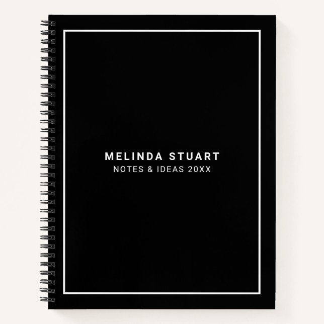 Cuaderno Negro y blanco Minimalista moderno (Anverso)