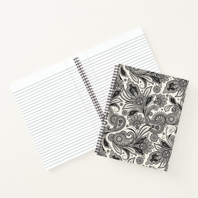 Cuaderno Negro y blanco paisley  (Interior)