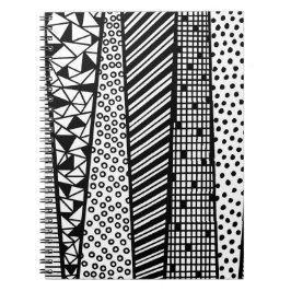 Cuaderno Negro y blanco - patrón moderno