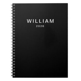 Cuaderno Negro y Monograma personalizados| Personalizado el