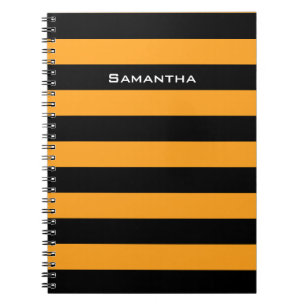 Cuaderno Negro y naranja raya el modelo