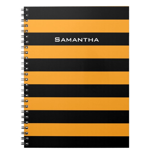 Cuaderno Negro y naranja raya el modelo (Frente)