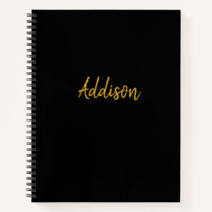 Cuaderno Negro y oro personalizado