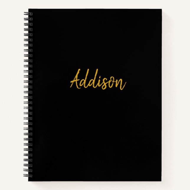 Cuaderno Negro y oro personalizado (Anverso)