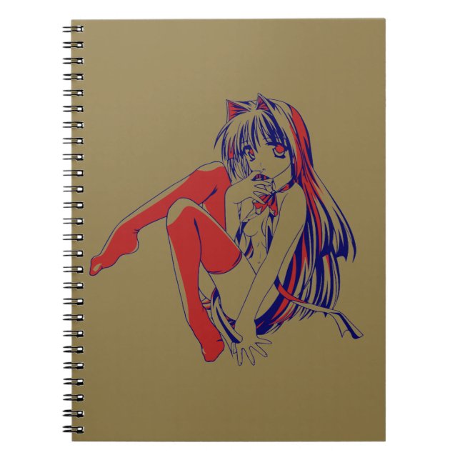 Cuaderno Neko Catgirl estadounidense Furry Anime Loli Slave (Frente)