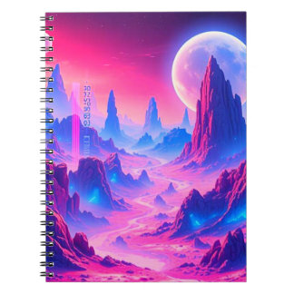 Cuaderno Neon Alien Planet Notebook | Revista cósmica de Sc