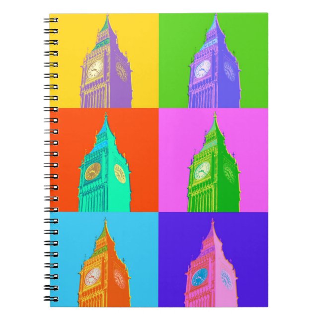Cuaderno Neón Big Ben del arte pop (Frente)