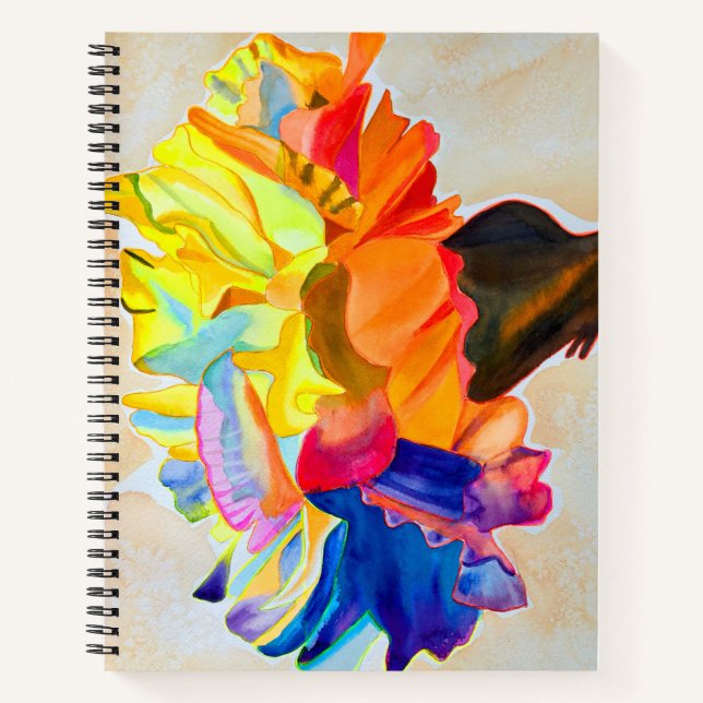 Cuaderno Neon Carnation acuarela flor (Anverso)