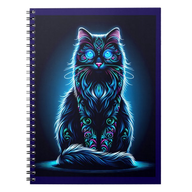 Cuaderno Neon Cat Vivid Background-97948 (Frente)