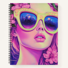 Cuaderno Neon Dream Chica con gafas de sol florales