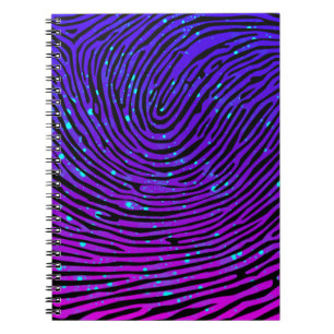 Cuaderno Neón estético Huella digital Luminescente Luminesc
