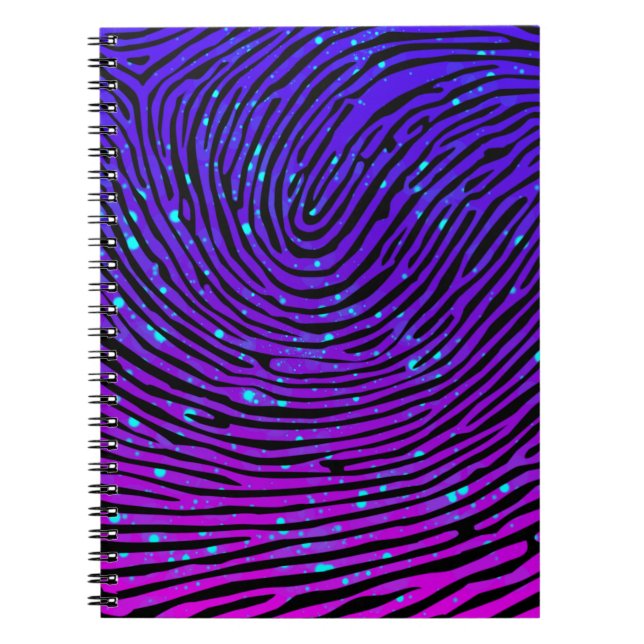 Cuaderno Neón estético Huella digital Luminescente Luminesc (Frente)