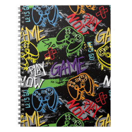 Cuaderno Neon Graffiti Gaming Pattern