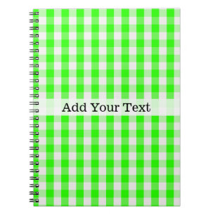 Cuaderno Neon Green Gingham Pattern de Shirley Taylor
