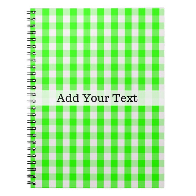 Cuaderno Neon Green Gingham Pattern de Shirley Taylor (Frente)