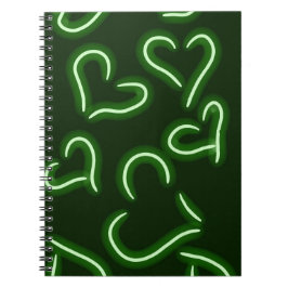 Cuaderno Neon Hearts Green
