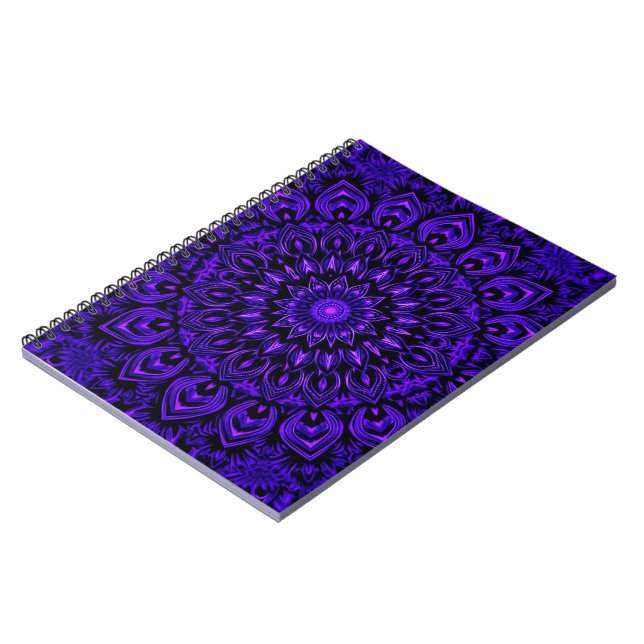 Cuaderno Neon Mandala: Simetría radiante (Lado Izquierdo)