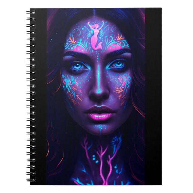 Cuaderno Neon Mermaid Face Art (Frente)
