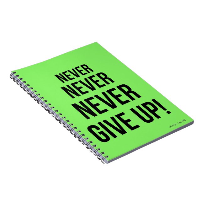 Cuaderno Neon Nunca Renunció A Winston Churchill Motivador (Lado Derecho)