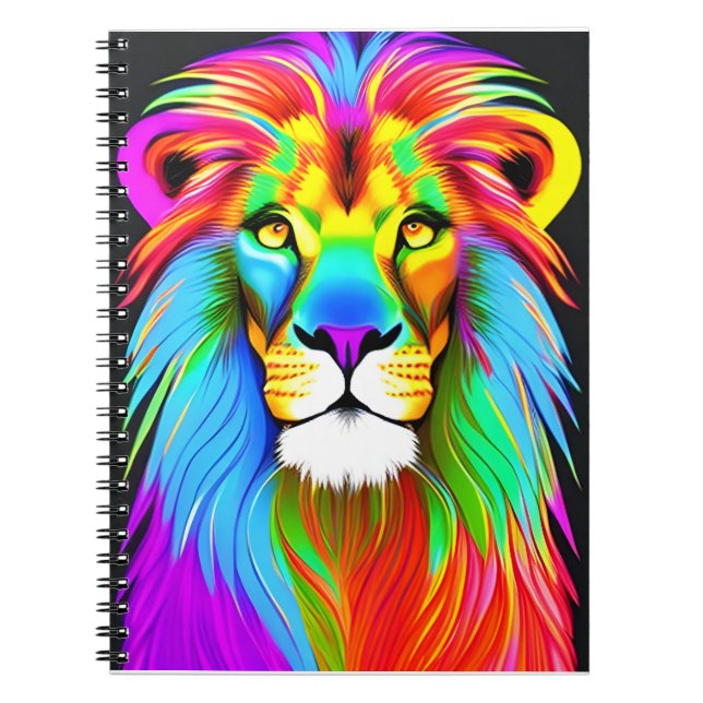 Cuaderno Neon Rainbow Lion (Frente)