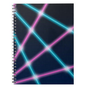 Cuaderno Neón retro del fondo fresco de la presentación d