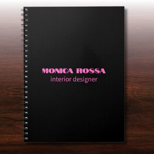Cuaderno Neón simple profesional moderno negro rosa