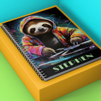 Neon Sloth DJ Retro Guay