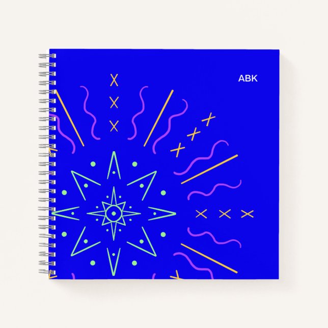 Cuaderno Neon Starburst de mano (Anverso)