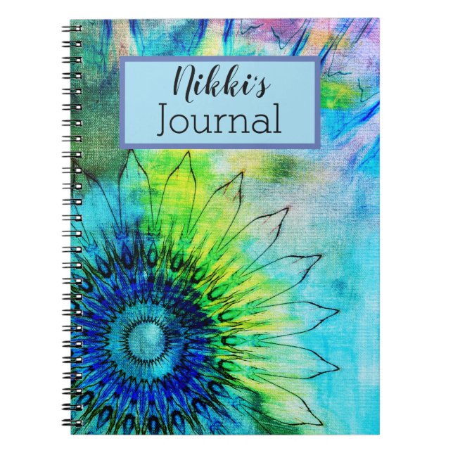 Cuaderno Neon Sunflower Watercolor Personalizado (Frente)