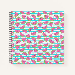 Cuaderno Neon Watermelon on Stripes Pattern