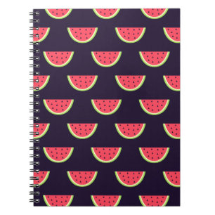 Cuaderno Neon Watermelon sobre el patrón púrpura